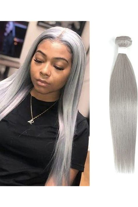 Brazilian Straight Grey Hair Bundle (18inch,1PC) 100% Human Hair Weave Bundles 9A Remy Human Hair Weft Extension For Women Straight Grey Hair, Sew In, Hairstyles Ideas, Hair Weft, Hair Weave, Grey Hair, Remy Human Hair, Hair Bundles, 100 Human Hair