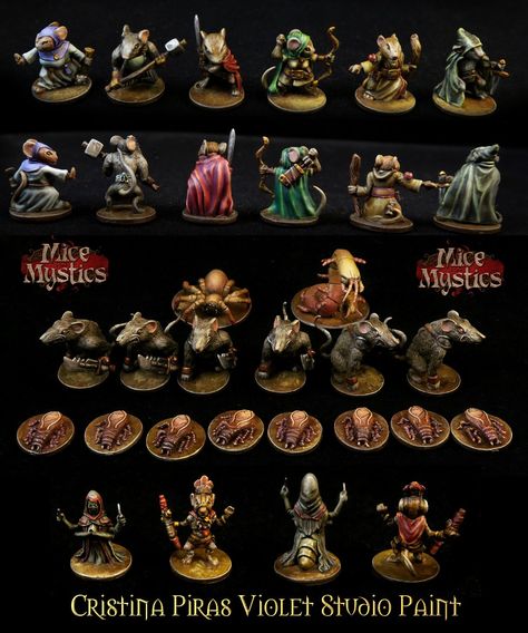 Mice & Mystics by Violet Mouse Guard Rpg, Dnd Miniatures Painting, Mice And Mystics, Dnd Painted Miniatures, Malifaux Miniatures, Tabletop Games Miniatures, Mice And Mystics Miniatures, Miniatures Painting, Dnd Minis