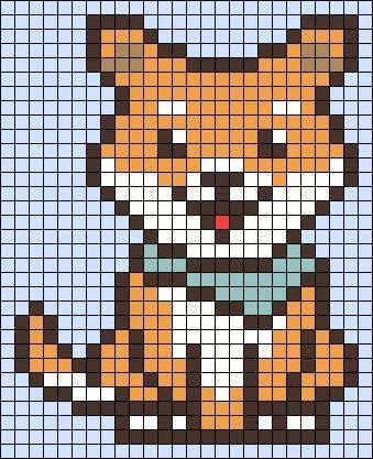 Shiba Inu Pixel Art, Alpha Knot, Pixel Art Dog, Dog Pixel Art, Kawaii Puppy, Cute Shiba, Pixels Art, Art Pixel, Fuse Bead Patterns