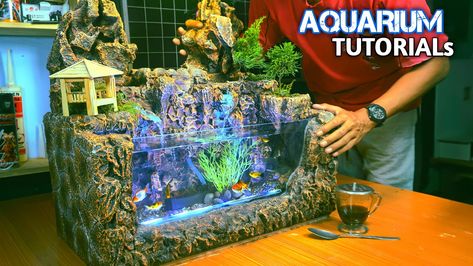 Amazing Aquarium Fish Tank Decoration for The Corner of The Room - AQUARIUM DECORATIONS IDEAS extraordinary Aquarium Decorations Ideas, Wall Aquarium Ideas, Room Aquarium, Paradise House, Wall Aquarium, Amazing Aquariums, Photo Lessons, Tank Decoration, Aquarium Ideas