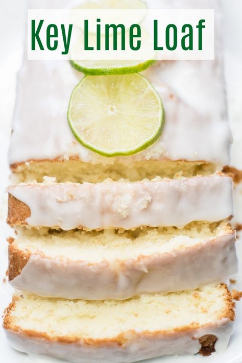 Key Lime Loaf is a tender cake with a light kick of lime. The key lime glaze tops this easy-to-make loaf. Healthy Key Lime Desserts, Lime Loaf Cake, Key Lime Dessert Recipes, Lime Loaf, Key Lime Glaze, Lime Dessert Recipes, Key Lime Recipes, Key Lime Pound Cake, Lime Glaze