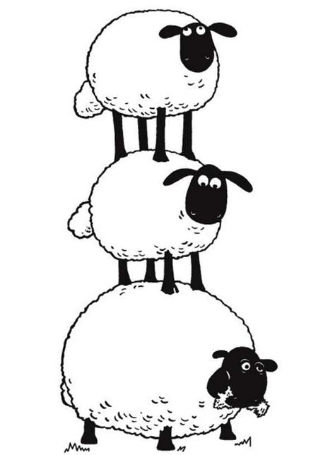 The Flock Make Sheep Stack In Shaun The Sheep Coloring Page : Color Luna Shaun The Sheep Coloring Pages, Shaun The Sheep Drawing, Cute Sheep Art, Cute Sheep Cartoon, Moana Sketches, Sheep Outline, Sheep Tattoo, Sheep Drawing, Sheep Cartoon