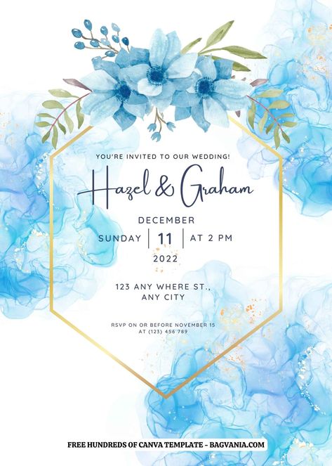 Blue Wedding Invitation Background, Templates Light, Light Blue Wedding Invitations, Royal Blue Wedding Invitations, Blue Anemone, Non Traditional Wedding Ring, Blue Wedding Jewelry, Blue Wedding Invitation, Wedding Invitation Background