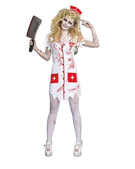 Adult Working Grave Shift Zombie Costume - Spirithalloween.com Scary Nurse Costume, Zombie Nurse Costume, Nurse Fancy Dress, Zombie Cheerleader Costume, Zombie Costume Kids, Zombie Nurse, Fancy Dress Halloween Costumes, Crazy Costumes, Graveyard Shift