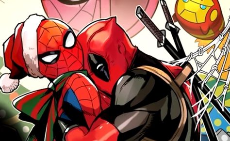 Spiderman And Deadpool Pfps, Deadpool Banner Discord, Matching Pfps Spideypool, Spider Pool, Spiderman And Deadpool, Deadpool Pfp, Spider Man And Deadpool, Deadpool Christmas, Spiderman Christmas