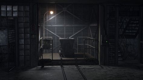 ArtStation - Mineshaft elevator Abandoned Elevator, Industrial Elevator, Abandoned Mineshaft, Environmental Design, Environment Design, Anton, Art Design, Photoshop, Quick Saves