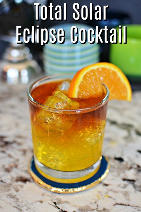 Total Solar Eclipse Cocktail Recipe Partial Solar Eclipse, Eclipse Party, Path Of Totality, Refreshing Summer Cocktails, Summer Cocktail Recipes, Cocktail Recipes Easy, Pretty Drinks, Total Solar Eclipse, Lunar Eclipse