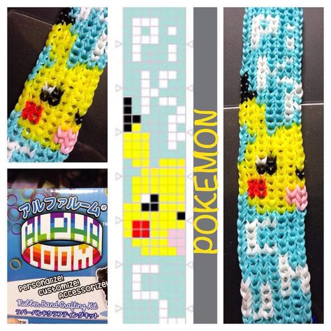 POKEMON pikachu | Loom Community, an educational do-it-yourself Rainbow Loom and crafting community. Loom Bracelet Tutorial, Pokemon Bracelet, Loom Band Patterns Instructions, Loom Bracelets Easy, Loom Band Patterns, Rainbow Loom Bracelets Easy, Rainbow Loom Bracelet, Rainbow Loom Patterns, Rainbow Loom Designs