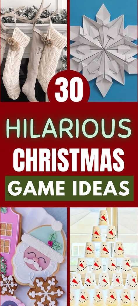 30 Hilarious Christmas Games Ideas for The Whole Family Christmas Kick Off Ideas, Game Christmas Party, Outdoor Christmas Games For Family, Games To Play For Christmas Party, Christmas Family Olympics Games, Christmas Party Games For Teenagers, Fun Games For Christmas Party Families, Family Christmas Money Games, Christmas Games For The Whole Family