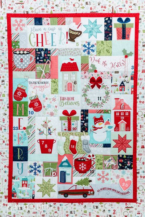 Advent Quilt, Cup Of Cheer, Embroidery Design Pattern, Quilt Embroidery, Kimberbell Designs, Christmas Quilting, Handi Quilter, Gingerbread Decorations, Heirloom Quilt