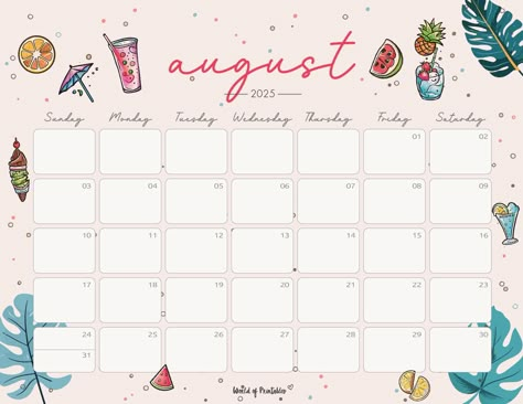 August 2025 Calendar, Inspirational Quotes Calendar, 10 Mayo, Framed Calendar, 2025 Planner, Free Printable Calendar Templates, August Calendar, Cool Calendars, To Do List Notebook