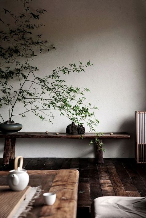 Zen Spa Aesthetic, Zen Style Furniture, Rustic Japanese Interior, Wabisabi Architecture, Zen Interior Design, Chinese Interior Design, Chinese Style Interior, Japan Interior, Zen Interiors