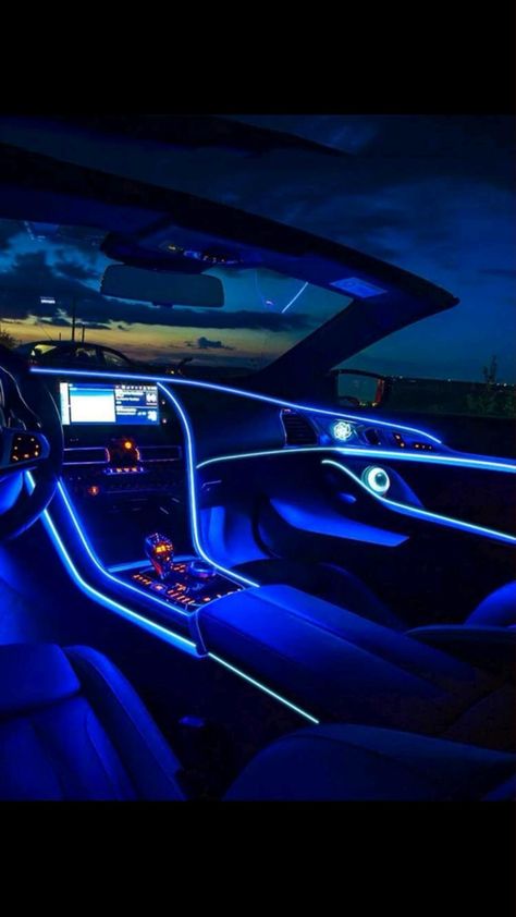 Diy Music, Safety Lights, Led Stripes, Novelty Lighting, Blue Car, Car Ideas, Luxury Aesthetic, Strip Light, Street Cars