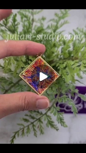 J u l i A r t  S t u d i o on Instagram: "Good morning everyone! Here is a quick process video to show an easy way to make faux Dichroic glass pendant using High Gloss Orange Dichroic sheet on my website juliart-studio.com. 
.
UV Resin: @counterculturediy
.
#uvresin #dichroic #ResinArt #resinprocess #resintutorial #processvideo #tutorialvideo #resinjewelry #handmadejewelry #resinpendant #pendant #handmadegifts #resinpour" Red Resin Pendant Jewelry, Nickel-free Multicolor Resin Jewelry, Fused Dichroic Glass Pendant Necklace, Fused Glass Jewelry Dichroic, Dichroic Glass Jewelry, Dichroic Pendant, Resin Pour, Dichroic Glass Pendant, Resin Tutorial