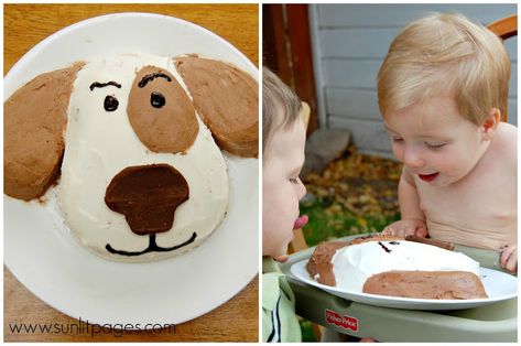 Puppy dog cake - one of 15 Awesome Birthday Cakes for Kids Dog Design Birthday Cake, Easy Dog Themed Birthday Cake, Awesome Birthday Cakes, Dog Bday, Puppy Dog Cakes, Dogs Cake, Puppy Birthday Cakes, Cakes For Kids, Cake Dog