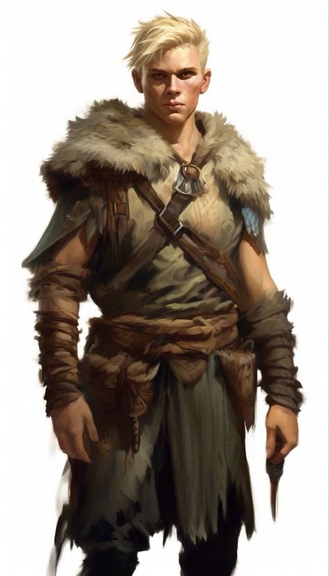 Barbarian Costume, Barbarian Dnd, Ranger Dnd, Viking Art, Human Male, Fantasy Rpg, Fantasy Clothing, Dnd Characters, Kids Pictures