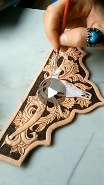 Leather Carving Patterns Free, Wood Burning Stencils, Leather Artist, Western Designs, Leather Designs, Leather Tooling Patterns, Tooling Patterns, Tooled Leather Purse, Just Keep Going