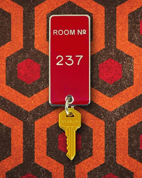 Rom 237 pin from @popvultures 💀 Come play with us, Danny. Come play with us forever, and ever, and ever, and ever.... Available to purchase… Stanley Kubrick The Shining, The Overlook Hotel, Classic Horror Movies Posters, Room 237, All Work And No Play, Painted Bookshelves, Spooky Things, Overlook Hotel, Movie Pins