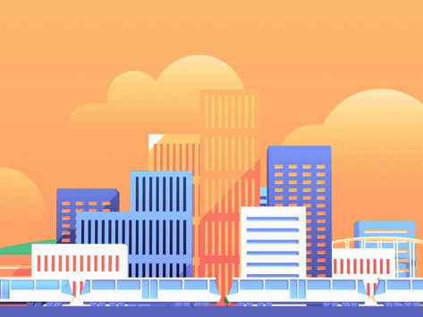 Building Motion Graphics, Animated City, City Animation, Motion Graphics Trends, Jump Animation, Motion Graphics Tutorial, Motion Graphics Gif, Frame By Frame Animation, Background Design Vector