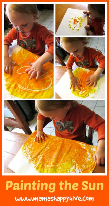 Solitary Play Activities, Sun Art Activity, Sun Sensory Activities, Weather Infant Activities, Weather Activities For Infants, Sun Activities For Toddlers, Sun Crafts For Toddlers, Painting Activities For Toddlers, Easy Paintings For Kids