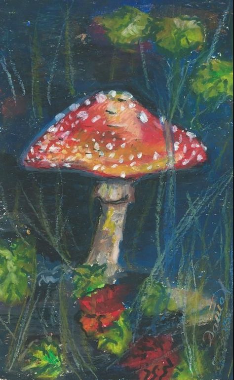 Mush Room Wallpaper, Goblincore Painting Ideas, Fairycore Painting Ideas, Goblincore Painting, Fairycore Painting, Paint Mushrooms, Painting Mushroom, Cottagecore Painting, Kunst Collages