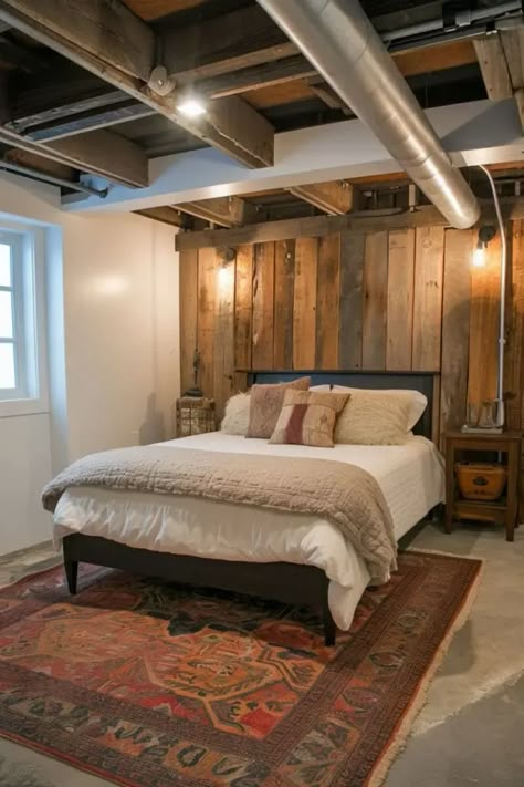 Converting an unfinished basement into a bedroom can provide extra space and add value to your home. It might seem daunting, but with some planning and creativity, you can transform the often-overlooked area into a cozy and inviting retreat. Here are 25 Transformative Unfinished Basement Bedroom Ideas. Unfinished Basement Walls, Unfinished Basement Bedroom, Cabin Bedroom Decor, Bold Curtains, Clever Decor, Cheap Basement Remodel, Basement Bedroom Ideas, Dark Basement, Functional Bedroom