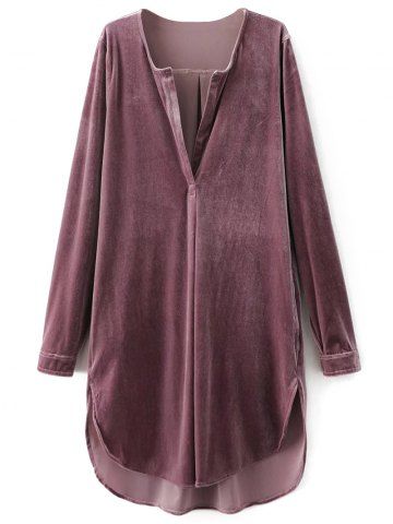 Cheapest and Latest women & men fashion site including categories such as dresses, shoes, bags and jewelry with free shipping all over the world. V Neck Velvet Dress, Velvet Tunic Dress, V Neckline Dress, Purple Velvet Dress, Purple Long Sleeve Dress, Velvet Dress Designs, Velvet Tunic, Long Sleeve Velvet Dress, Velvet Clothes