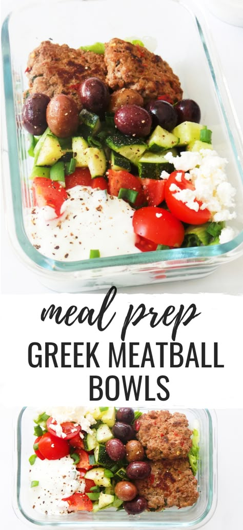 Greek Meatball Bowls| Low Carb Meal Prep - Her Highness, Hungry Me Chicken Meal Prep Recipes, Meatball Bowls, Greek Meatballs, Low Carb Meal Prep, Low Carb Meal, Boiled Egg Diet Plan, Meal Prep Recipes, Boiled Egg Diet, Chicken Meal Prep