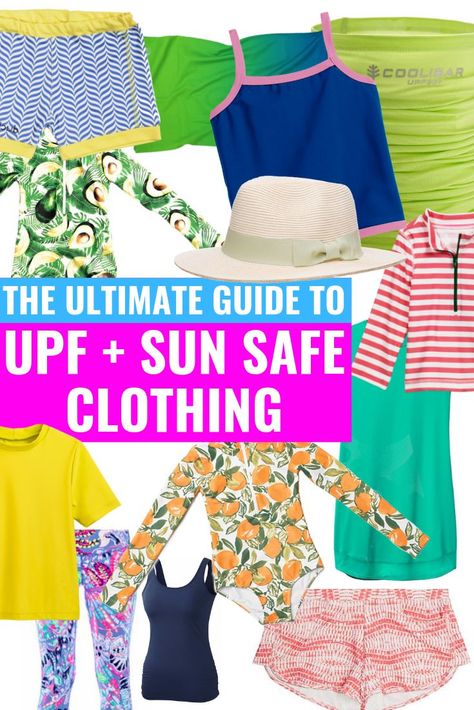 THE ULTIMATE GUIDE TO UPF SWIM + SUN SAFE CLOTHING - Covering everything you need to know about UPF swimwear and sun safe clothing options this summer! | UPF Clothing - Guide to UPF swimsuits - sun safe clothing - sun safe swim - Mott 50 - Carve Designs - Athleta - Lilly Pulitzer - Coolibar - J. Crew - Primary - UPF 50 Swim - UPF 50 Clothing Upf 50 Womens Clothing, Upf Swimwear, Body Wash Scrub, Lanai Hawaii, Best Travel Clothes, Living In A Van, Upf Clothing, Partly Cloudy, Type Of Content