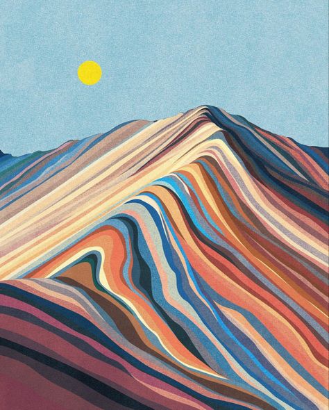 Southwest Art Paintings, Mountain Drawing, Collage Drawing, Into The West, Southwestern Art, Posca Art, Generative Design, Hippie Wallpaper, Rainbow Abstract