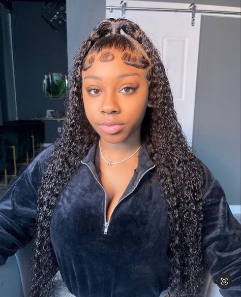 Wet N Wavy Half Up Half Down, Wet And Wavy Lace Front Wig Ponytail, Styles With Wet And Wavy Hair, Wet And Wavy Frontal Wig Hairstyles, Half Up Half Down Wet And Wavy Wig, Wet And Wavy Hairstyles For Black Women, Wavy Weave Hairstyles, Bday Hair, Wig Installs