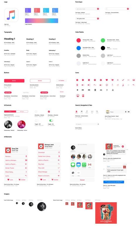 Apple music style guide Apple Ui Design, Style Guide Ui, Web Style Guide, Design System Ui, Product Aesthetic, Wireframe Design, Design Thinking Process, Style Guide Design, Ui Components