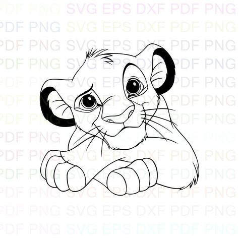 Simba The Lion King, Dark Disney Art, Stitch Silhouette, Stitch Outline, Lion King Tattoo, Lion Coloring Pages, Lion King Drawings, Cave Drawings, Il Re Leone