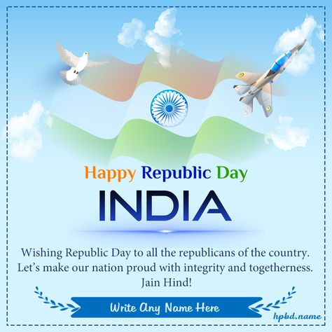 Write Name On Republic Day Wishes For Whatsapp Status Happy Republic Day Wishes, Republic Day Message, Republic Day Images, Republic Day Wishes, India Republic Day, Tricolor Flag, Republic Day Status, Republic Day Photos, Flag Of India