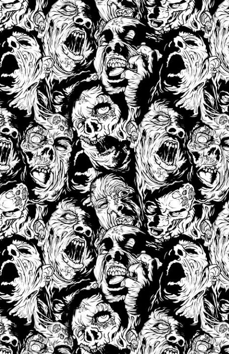 Zombie recurring pattern Zombie Wallpaper, Scary Wallpaper, Monster Face, Trippy Wallpaper, Halloween Wallpaper Iphone, Wow Art, Freddy Krueger, Halloween Backgrounds, Wallpaper Phone