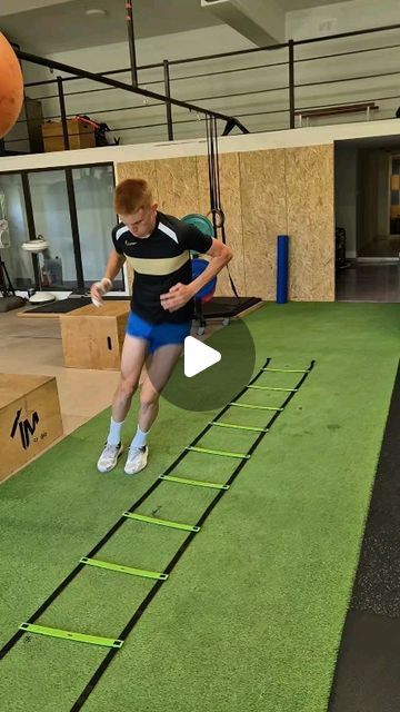 Curly coach athletic development on Instagram: "Agility ladder drills. 5 minutes warm up. 👣🤝 #soccer player @nik_sotosek. ⚽️
#agilityladder #agilityladderdrills #sport #youthsport #hipactivation #hipstrengthening #coordination #coordinationtraining #kneestability #changeofdirection #anklestrength #warmup  #soccer #basketball #handball #volleyball #fastfeet 
Agility ladder drills ideas available at our Web. Link in bio.👆" Agility Ladder Drills, Ladder Drills, Ladder Workout, Handball Players, Youth Sports, Soccer Player, Drills, Training Programs, Volleyball