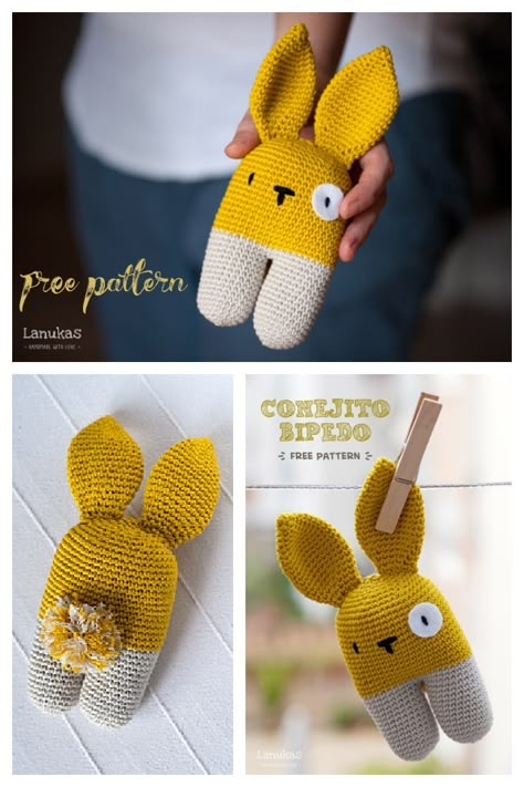 Rabbit Bunny Amigurumi Free Crochet Pattern Easter Bunny Basket Crochet, Crochet Baby Mobiles, Crochet Baby Gifts, Bunny Amigurumi, Easter Crochet Patterns, Easy Crochet Baby, Crochet Rabbit, Crochet Baby Toys, Toy Crochet