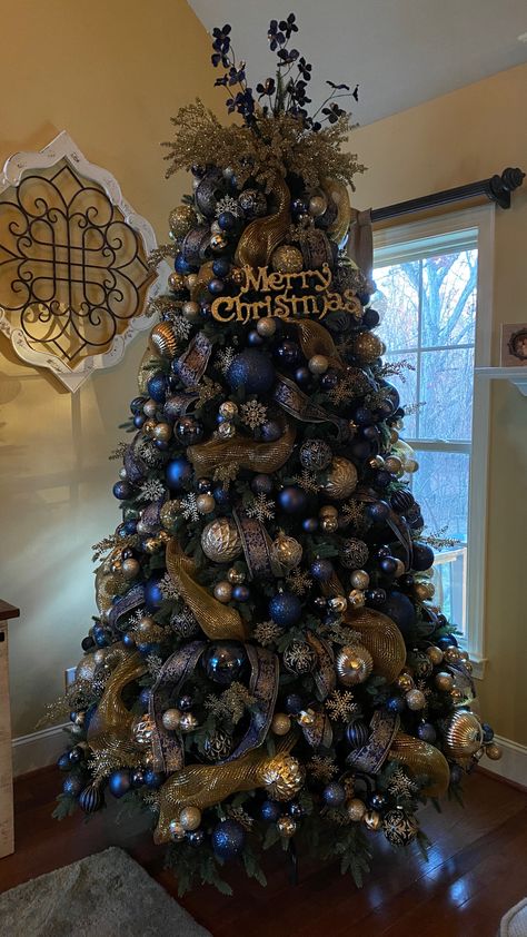 Blue Black Gold Christmas Tree, Navy Blue Tree Christmas, Gold And Navy Blue Christmas Tree, Navy And Bronze Christmas Tree, Navy And Rose Gold Christmas Tree, Dark Blue And Gold Christmas Tree, Blue Silver Black Gold Christmas Tree, Navy Blue Gold Christmas Tree, Navy And Gold Christmas Tree Decorations