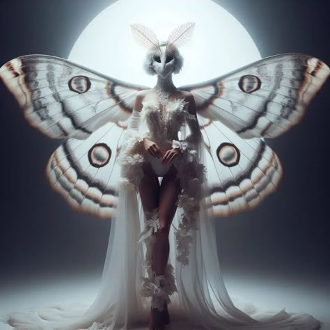 Mothwoman 🦋 #ai #aiartofinstagram #artificialintelligence #aiart #aiartcommunity #aiconceptart #aifashionphotography #aifashiondesign #aesthetic #moth #digitalekunst #digitalfashion #digitalphotoart #dalle3 #stablediffusion #fashion #conceptart #newmediaart Womens Moth Costume, Diy Moth Costume Women, Moth Costume Aesthetic, White Moth Costume, Moth And Lamp Costume, Moth Makeup Halloween, Moth Costume Diy, Moth Halloween Costume, Moth Person