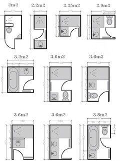 Small bathroom layouts, interior design | www.pickcomfort.co… | Flickr تصميم دورة مياه, Small Bathroom Floor Plans, Small Bathroom Plans, Bathroom Layout Plans, Small Full Bathroom, Small Bathroom Layout, Bathroom Dimensions, Bathroom Layouts, Bathroom Design Layout