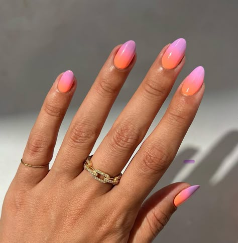 Aura Nails Pink, Aura Nails, Ombré Nails, Pink Ombre Nails, Happy Nails, Summery Nails, Ombre Nail Designs, Cute Gel Nails, Pink Nail