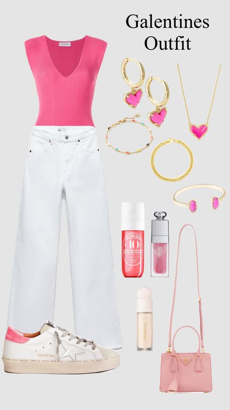 Valentines/Galentines day outfit #outfitinspo #pink #pinkaesthetic #aesthetic #fashion #preppy #galentines #valentinesday #valentines Valentines Outfits Preppy, Preppy Valentines Day Outfit, Galentines Aesthetic Outfit, Valentines Day Outfits Aesthetic, Valentines Galentines, Fashion Preppy, Fits Aesthetic, Galentines Day, Casual Preppy Outfits