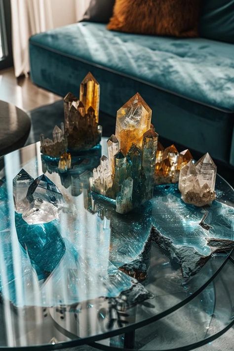 How To Elegantly Display Crystals At Home Crystal Display Ideas Bedroom, Ways To Display Crystals, Starry Sky Nursery, Crystal Display Ideas, Black And Gold Bedroom, Crystals At Home, Ceiling Lighting Ideas, Display Crystals, Japanese Style Bathroom