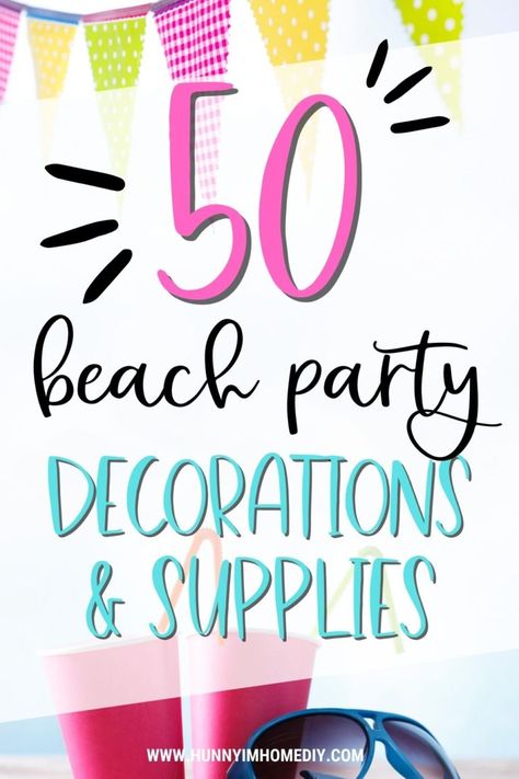 Beach Party Decor Ideas, Indoor Beach Party Ideas For Adults, Beach Party Themes For Adults, Adult Beach Theme Party, Backyard Beach Party, Beach Party Food, Backyard Event, Beach Party Theme, Cute Recipes