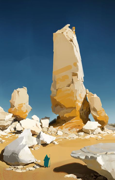 ArtStation - lx Anime Environment Concept Art, Environment Painting Tutorial, Sand Concept Art, Landscape Concept Design, Planet Landscape Concept Art, Environment Design Concept Art, Desert Environment Concept Art, Landscape Reference Photos Nature, Desert Digital Art