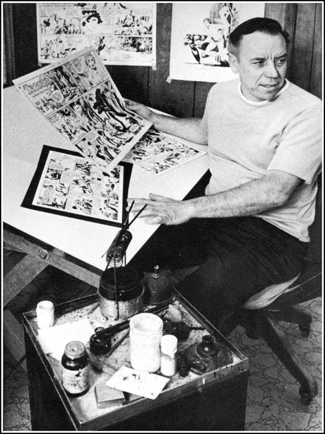 Cartoonist Studio, Artists At Work, Comic Superheroes, Jim Steranko, Artist Workspace, Artist Studios, John Buscema, Sketch Books, Art Web