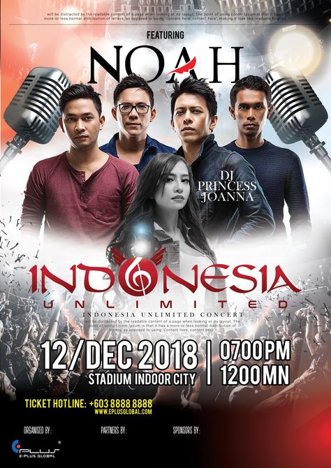 Indonesia Unlimited Concert Poster Poster Konser, Poster Reference, Concert Poster Design, Event Posters, Patterns Wallpaper, Concert Poster, Canva Tutorial, Social Ads, Photography Poses For Men