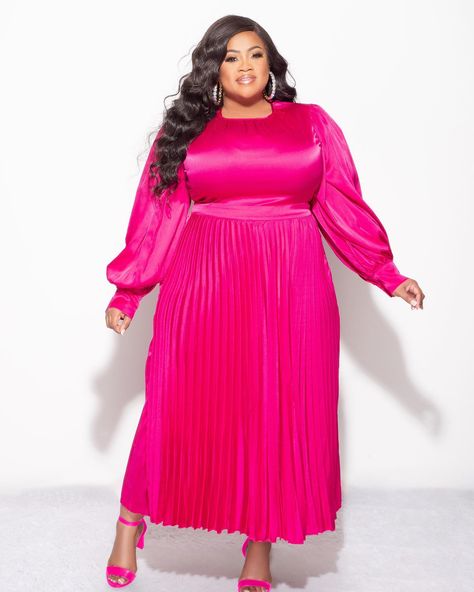 It’s giving… #Bridesmaid #motherofthebride #mothersday #dinnercruise #finewine Satin Pleated Dress In Magenta Item: 26477x ChicAndCurvy.com Satin Pleated Dress, Posh Dresses, Pleated Satin Dress, Chic And Curvy, Dinner Cruise, April 6, Fine Wine, Pleated Dress, Mother’s Day