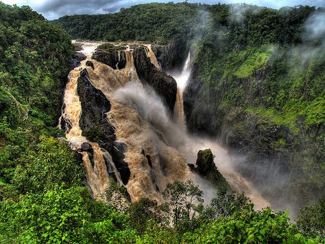 Barron Falls, Atherton Tableland, North Queensland, Australia - HDR Large Waterfall, Cairns City, Sunshine Coast Australia, Yellow River, Coastal Plain, Captain Jack, Beautiful Waterfalls, Queensland Australia, Cairns