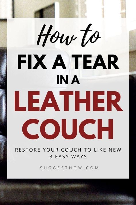 Do your pets or kids do a number on your furniture? Or has your sofa simply seen better days? No worries – today we will show you how to fix a tear in a leather couch, whether it’s faux leather or real leather. Cleaning a leather couch is one thing but patching a tear a in a leather couch is a whole other story. #diy #homedecor #homemaintenance Patch Leather Couch, Paint Leather Couch, Leather Couch Repair, Red Leather Couches, Recycled Purse, Couch Repair, Diy Leather Repair, Faux Leather Couch, Suede Sofa